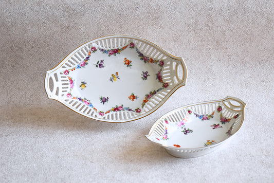 Vintage Bavarian Porcelain Fruit Baskets