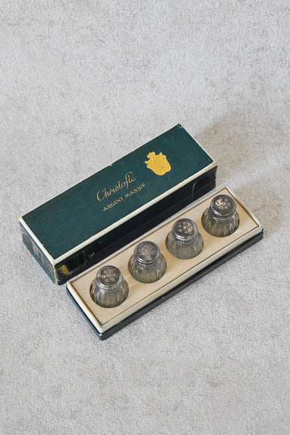 Christofle Sterling Silver Salt & Pepper Shakers (Set of 4, 1950s)