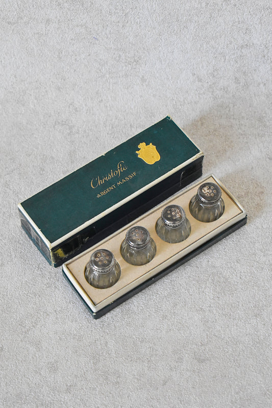 Christofle Sterling Silver Salt & Pepper Shakers (Set of 4, 1950s)