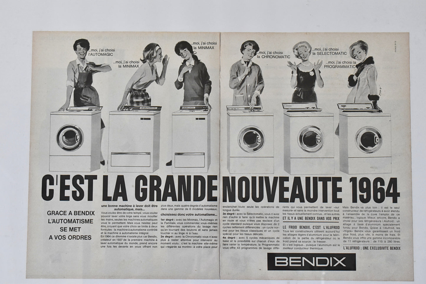 964 Bendix Washing Machine Advertising Poster