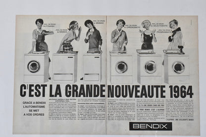 964 Bendix Washing Machine Advertising Poster