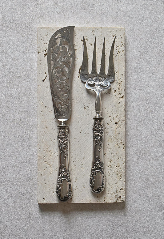 French Silver-Plated Serving Set by Henri Gabert, Circa 1880s