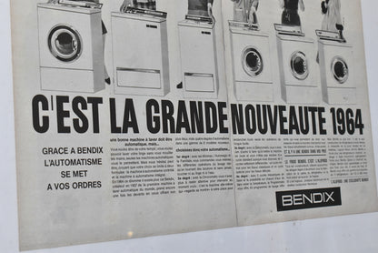964 Bendix Washing Machine Advertising Poster
