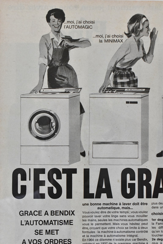 964 Bendix Washing Machine Advertising Poster