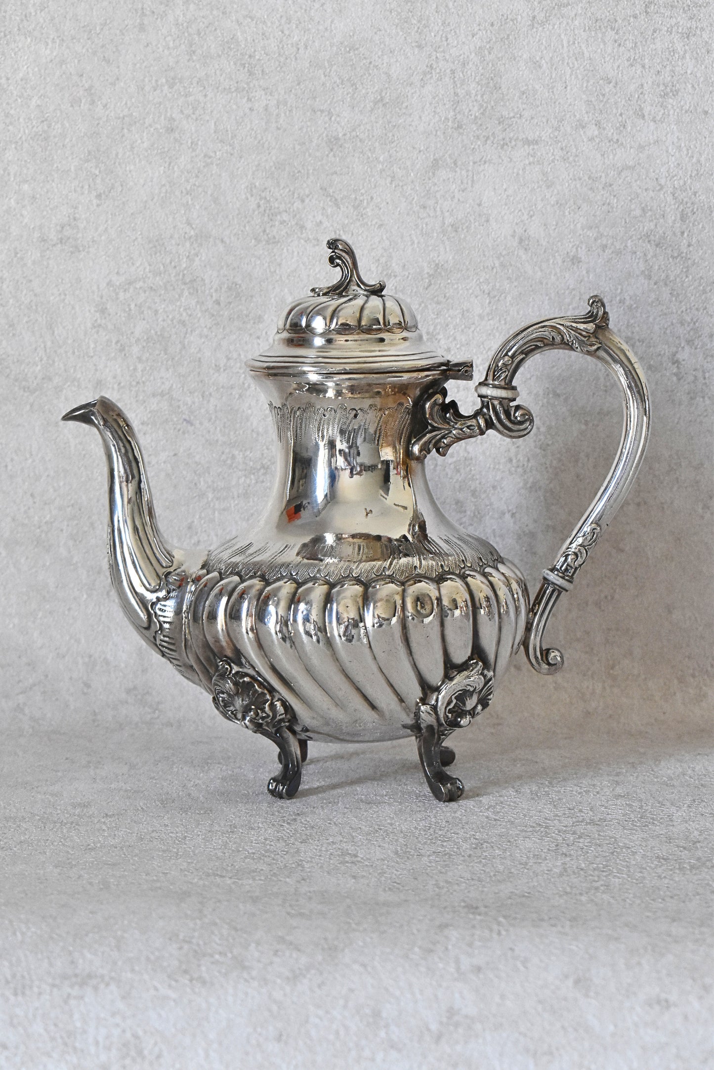 Antique Victor Saglier Silver-Plated Teapot, France – 1850s