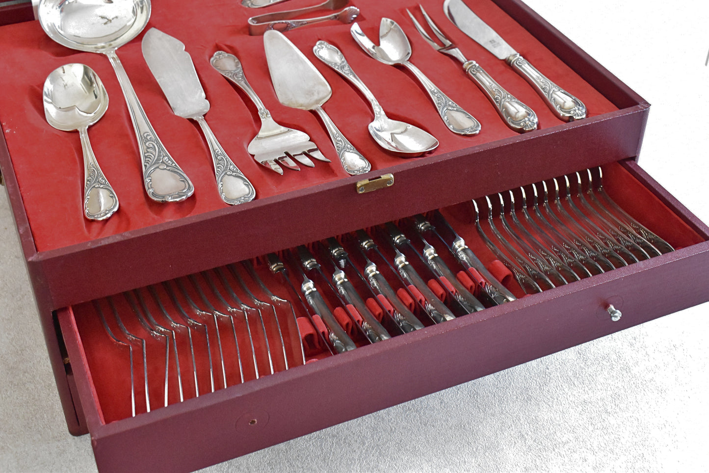 Vintage German Silver-Plated Serving Cutlery Canteen