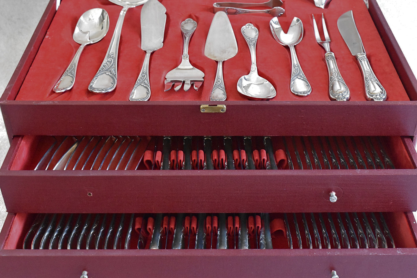 Vintage German Silver-Plated Serving Cutlery Canteen