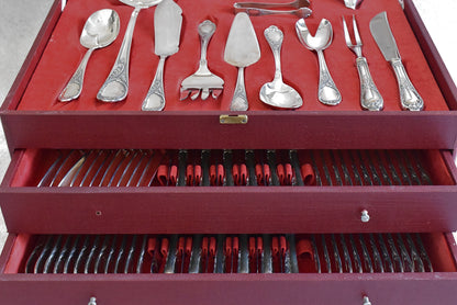 Vintage German Silver-Plated Serving Cutlery Canteen