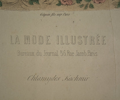 Pair of French La Mode Illustrée Fashion Plates, 1868