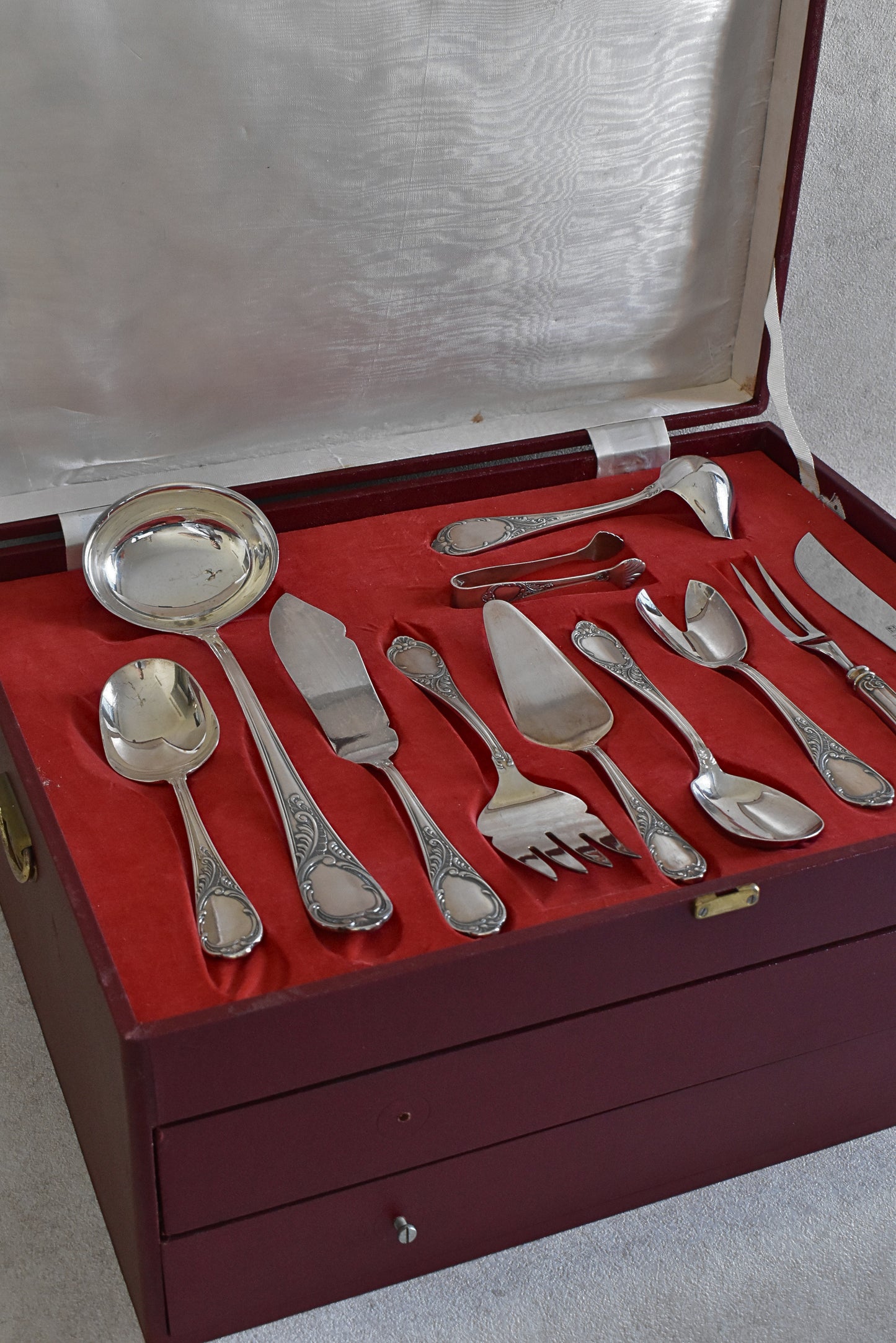 Vintage German Silver-Plated Serving Cutlery Canteen