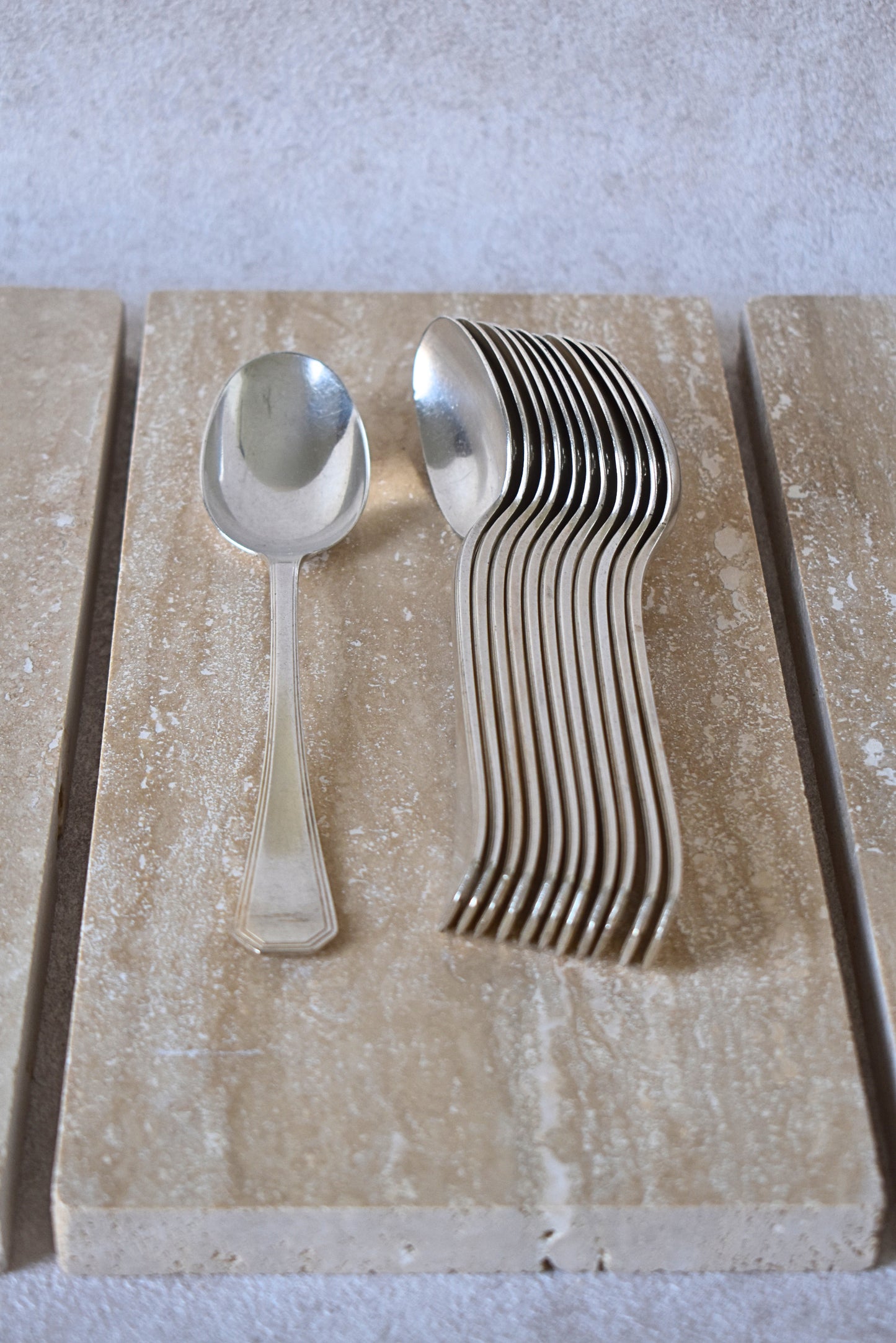 Set of 12 Christofle Silver-Plated Spoons