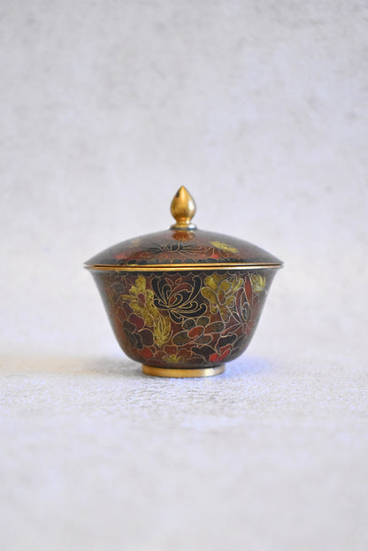 Vintage Chinese Cloisonné Powder Pot