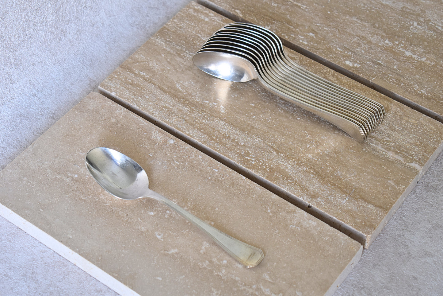 Set of 12 Christofle Silver-Plated Spoons