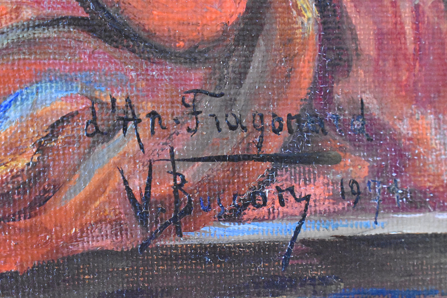 Vintage Oil Painting After Fragonard – Lady Reading (1974)