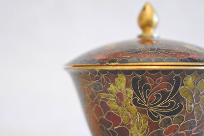 Vintage Chinese Cloisonné Powder Pot