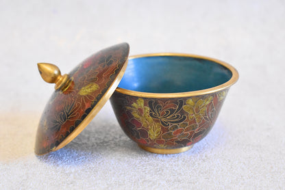 Vintage Chinese Cloisonné Powder Pot