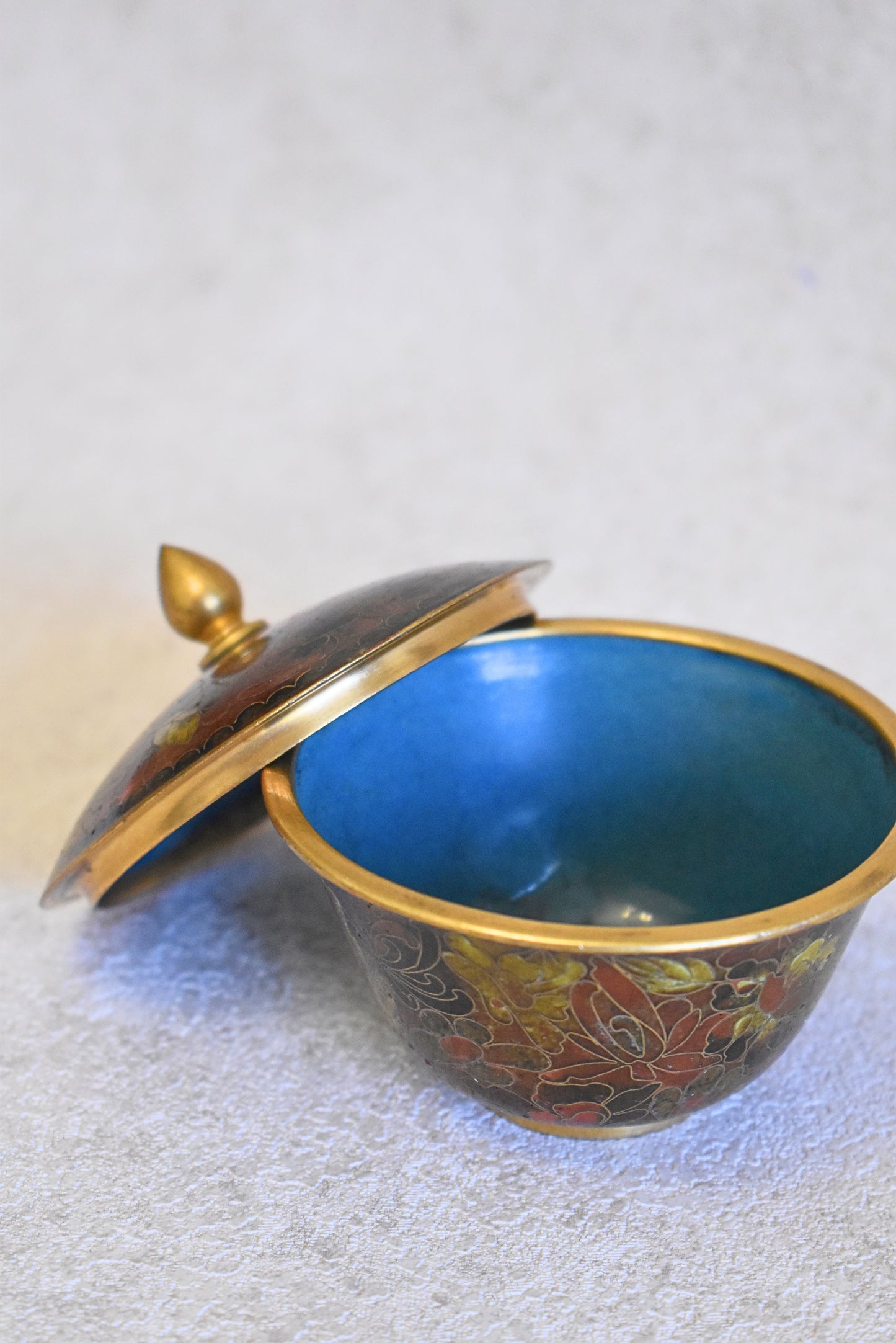 Vintage Chinese Cloisonné Powder Pot