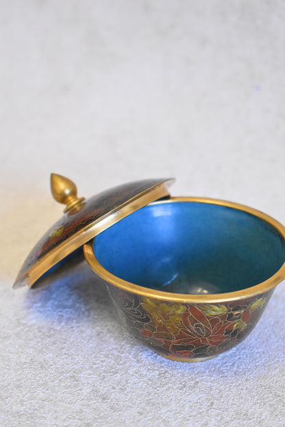 Vintage Chinese Cloisonné Powder Pot