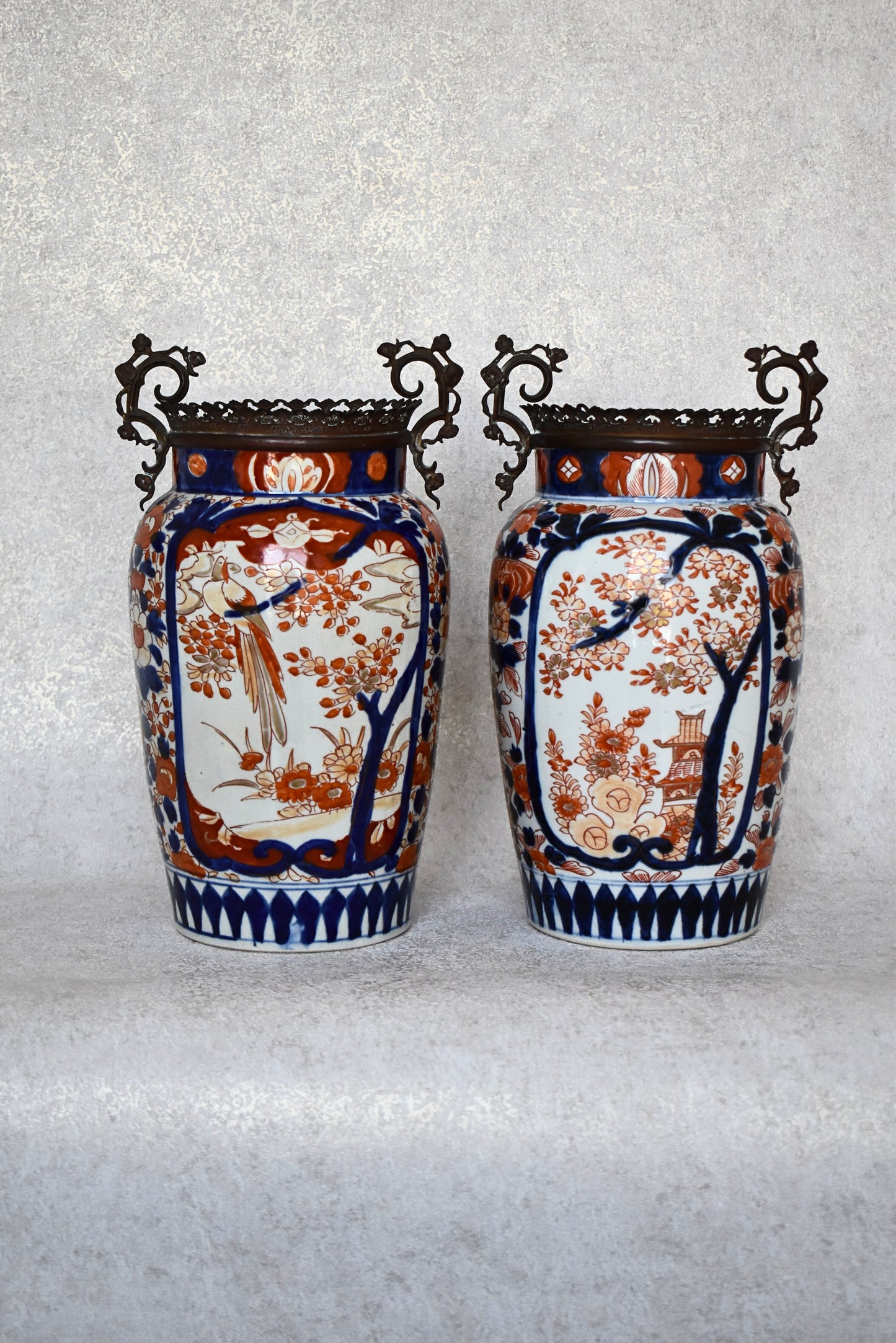 Pair of Japanese Imari Porcelain Vases Meiji Period (c. 1880–1910)