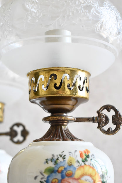 Pair of Vintage Limoges Electric Table Lamps - France 1970s