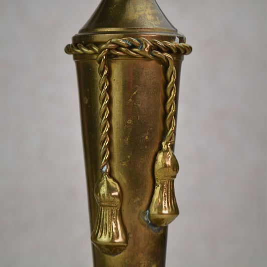 Pair of Vintage Brass Candlesticks with Tassel Detail