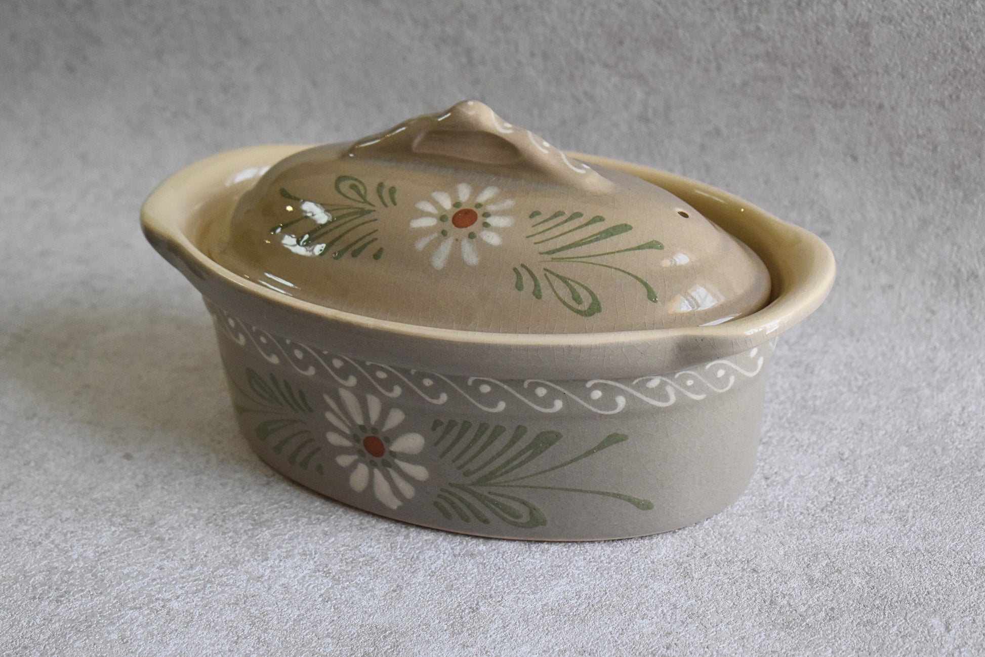 French Covered Casserole Dish, Alsace 1970s–1980s