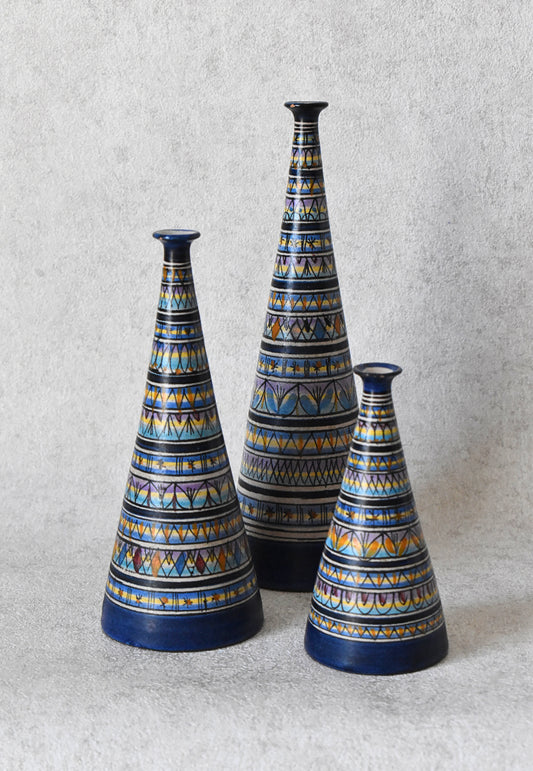 Maratea Ceramic Vase Set, Italy Mid-20th Century