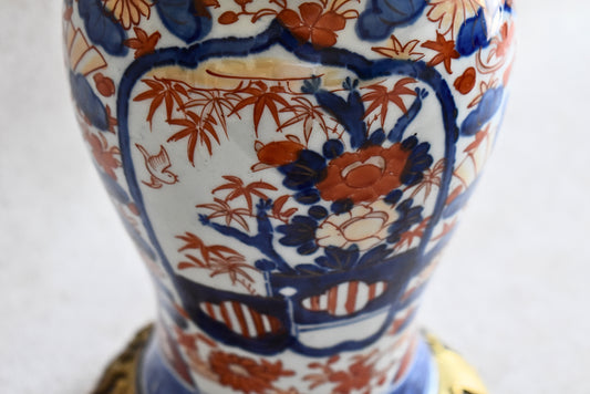 French Faience Oil Lamp with Japonisme Influence, c.1880–1910