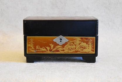 Japanese Lacquered Music Jewelry Box by Toyo