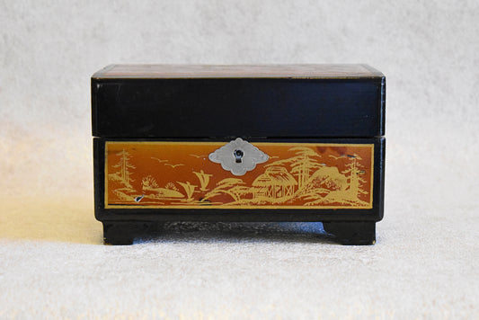 Japanese Lacquered Music Jewelry Box by Toyo