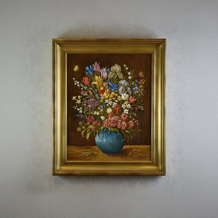 Decorative Floral Still Life Painting, 1996