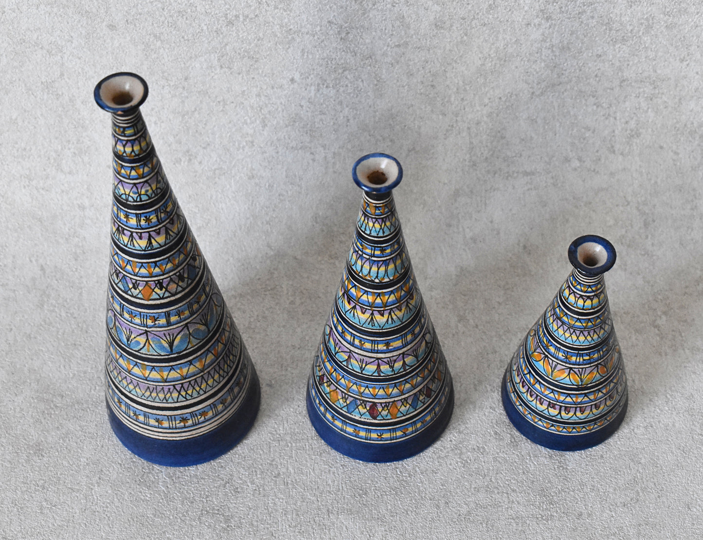 Maratea Ceramic Vase Set, Italy Mid-20th Century