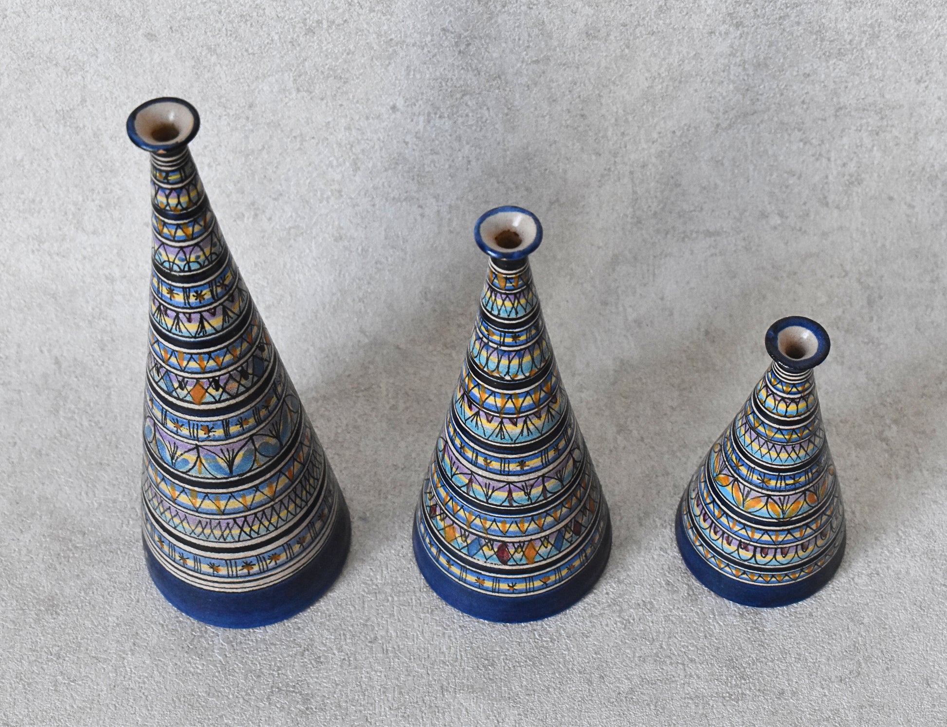 Maratea Ceramic Vase Set, Italy Mid-20th Century
