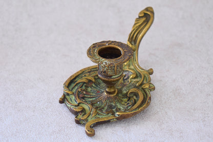 Antique French Bronze Candlestick Holder – Late 1800s