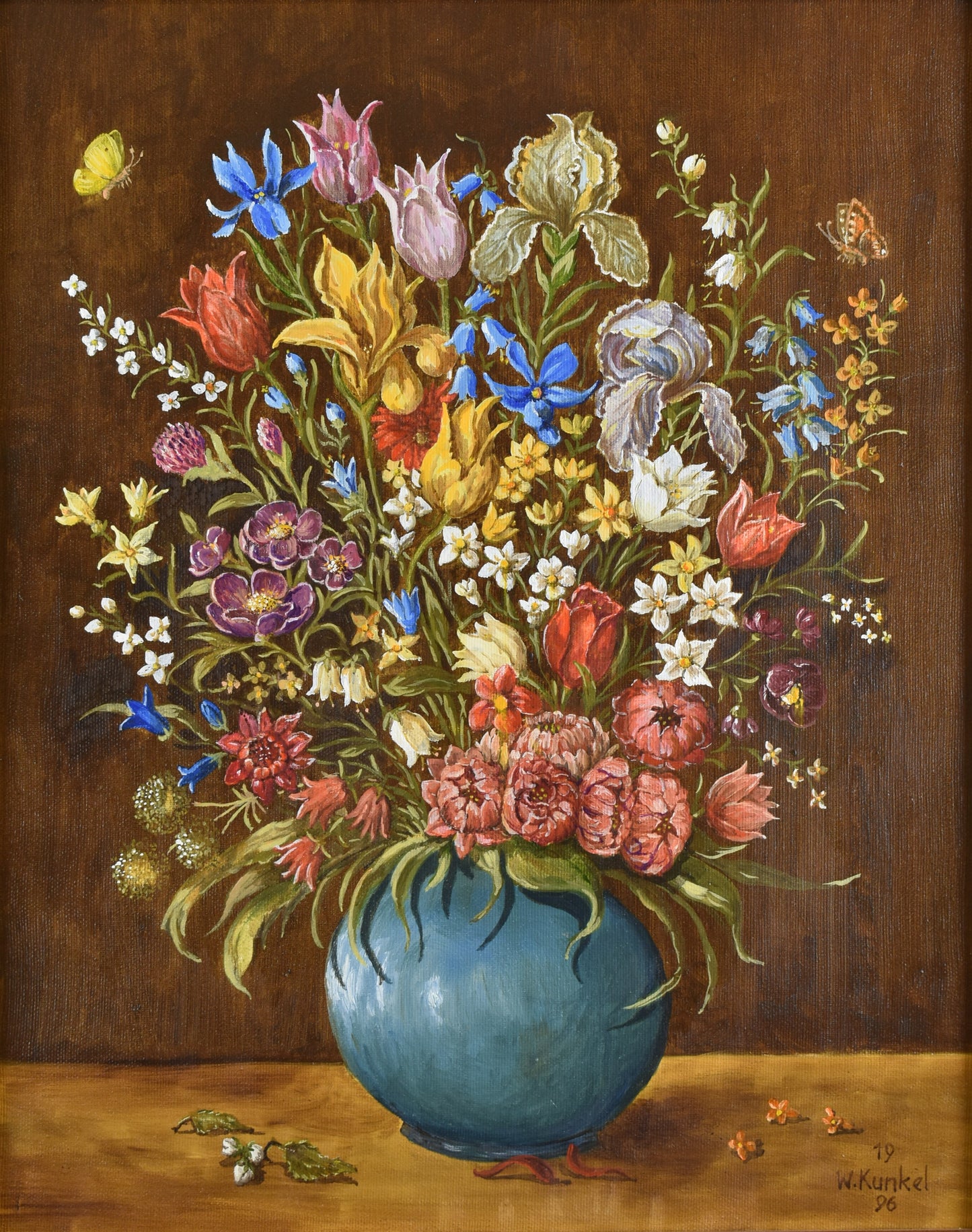 Decorative Floral Still Life Painting, 1996