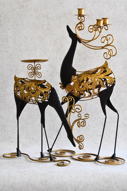 Pair of Decorative Metal Candle Holders