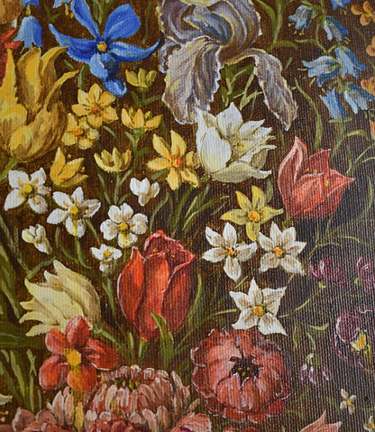 Decorative Floral Still Life Painting, 1996