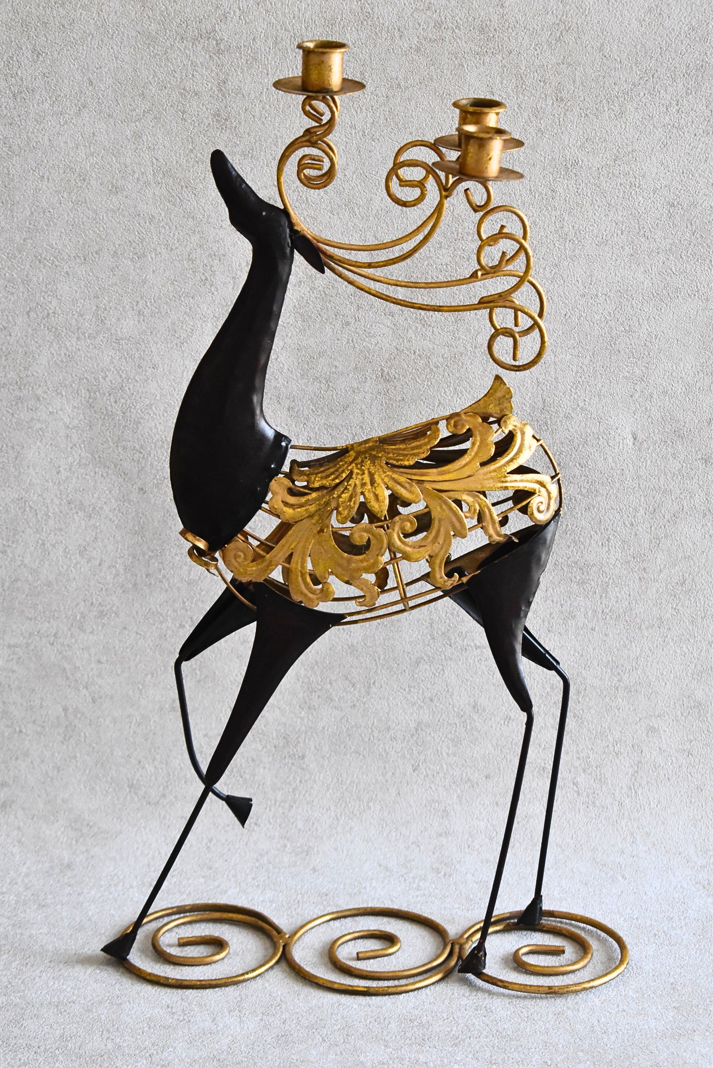 Pair of Decorative Metal Candle Holders