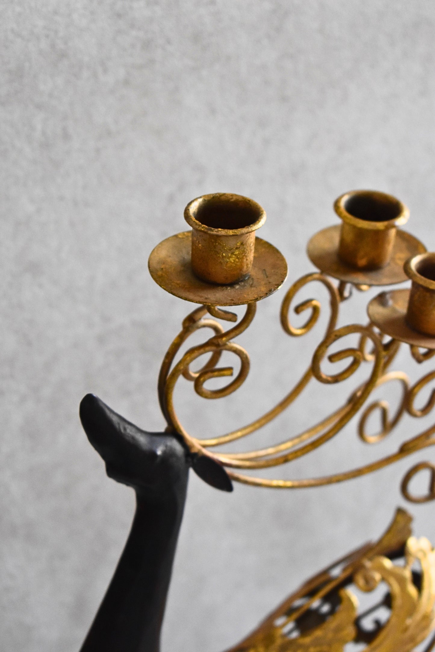 Pair of Decorative Metal Candle Holders