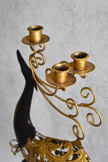 Pair of Decorative Metal Candle Holders
