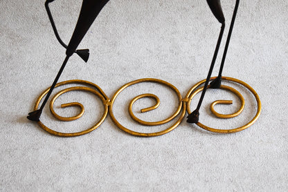 Pair of Decorative Metal Candle Holders