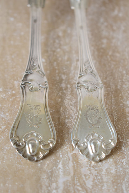 Antique French Solid Silver Flatware Set of 4