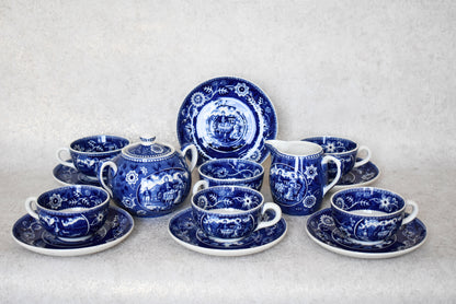 Victorian-Era Société Céramique Delftware Tea Set