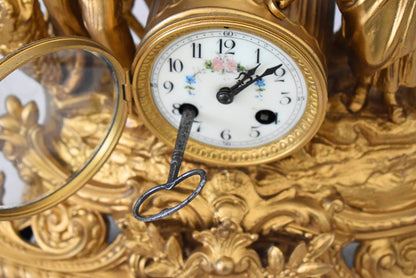 Antique French Mantel Clock – “Allégories des Vendanges et Moissons” by Magnin & MV
