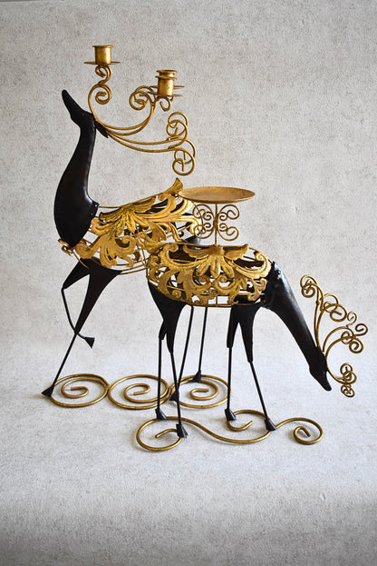 Pair of Decorative Metal Candle Holders