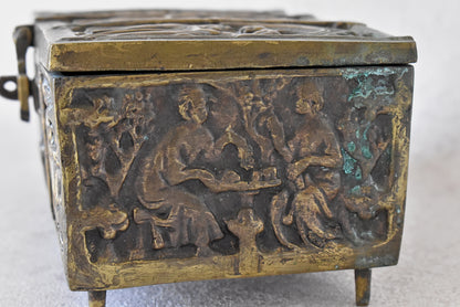 Antique Gothic Revival Reliquary-Style Brass Casket, c. 1880–1930
