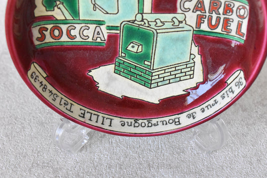 Longwy Hand-Decorated Ceramic Advertising Ashtray