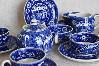 Victorian-Era Société Céramique Delftware Tea Set