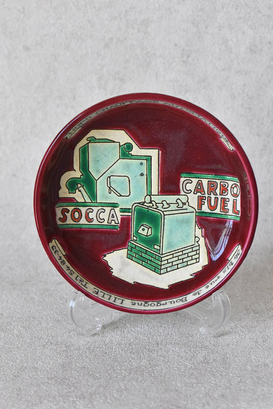 Longwy Hand-Decorated Ceramic Advertising Ashtray