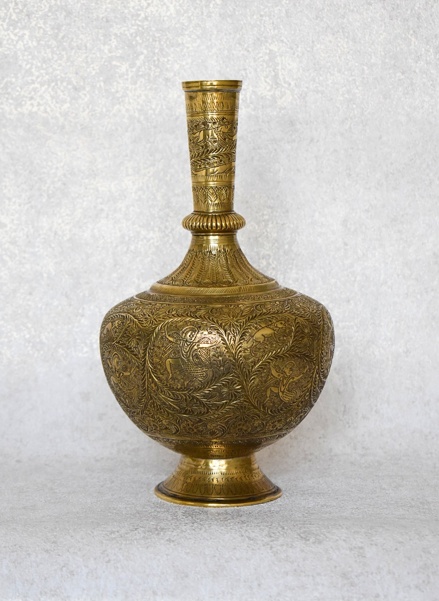 Engraved Brass Surahi – Deccan Region, Late 18th Century